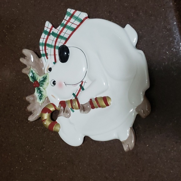Fitz and Floyd Gift Gallery Holiday Plate REINDEER Christmas. - Picture 1 of 3